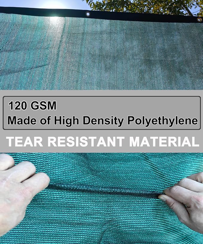 90% Green Heavy Duty Shade Cloth for Garden,Sun Screen Fabric 10 X 24FT | Sun Shades Netting Outdoor Patio with Grommets, Mesh Tarp Cover for Plant, Porch, Pergola, Greenhouse, Backyard &Outdoor Use