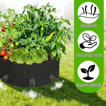 2 Sets 2 x 2 x 1 ft Raised Garden Bed Liner Bag, Breathable Grow Bed Fabric Liners with Clips and Gloves, Garden Box Non Woven Bag for Outdoor Plants Growth Keep Soil Isolation (No Garden Bed)