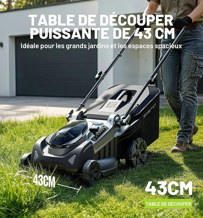 40V 18'' (Push) Extended Runtime Lawn Mower, 2-in-1 Mulching/Bagging Brushless with 6-Position Height Adjustment, Include 8.0Ah Battery x 2 and Rapid Charger