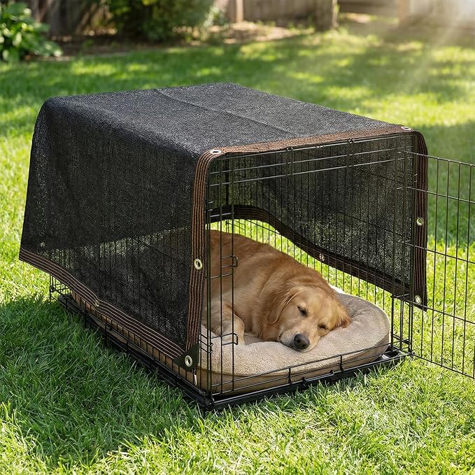 90% Shade Cloth, Dog Kennel Shade Cover, 3.3 x 6.6 FT Sturdy Durable Sunblock Shade Mesh Tarp with Grommets for Patio Plants Greenhouse Chicken Coop Porch