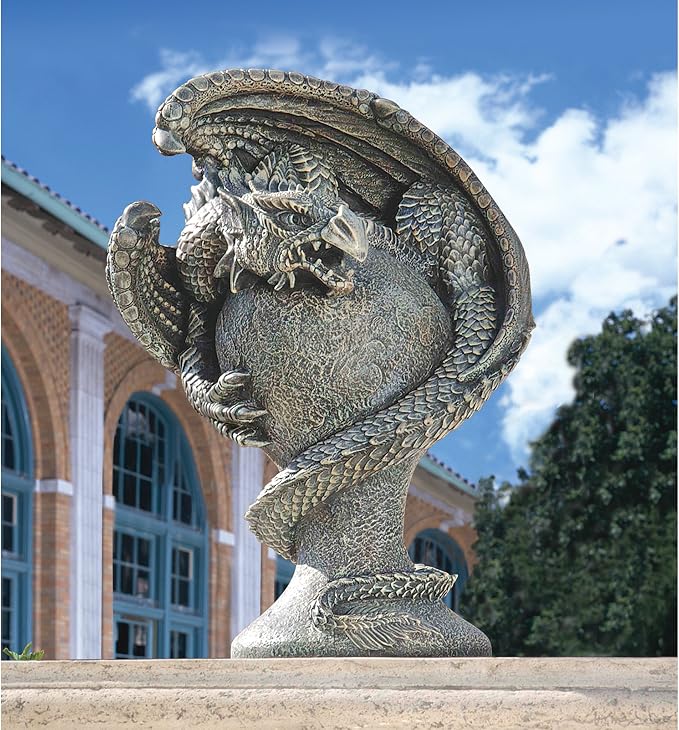 Design Toscano JE1121520 Mystic Dragon Avenger Statue,greystone