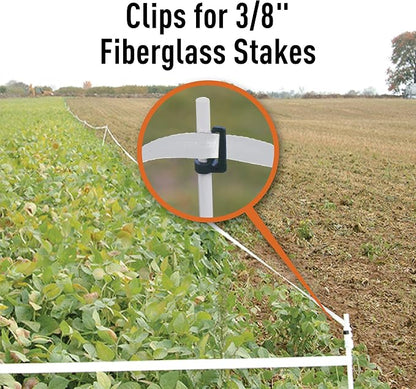 Messina Wildlife CLI-039 3/8-Inch Clips for Deer Repellent Fiberglass Stakes - 30 Pack, Black