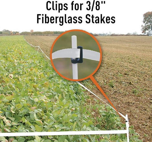Messina Wildlife CLI-039 3/8-Inch Clips for Deer Repellent Fiberglass Stakes - 30 Pack, Black