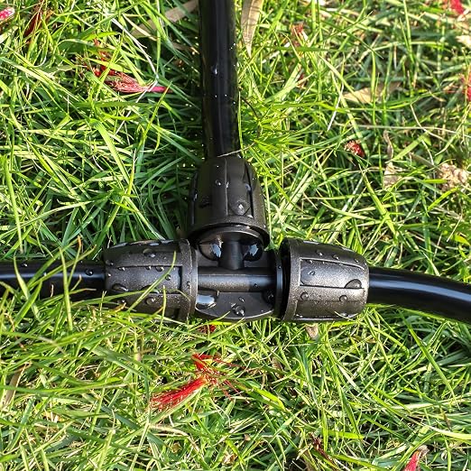 Bonviee 6 Pack 5/16 Inch Drip Irrigation Tee Connectors, Barbed Lock Fittings for 1/2” Tubing, Leak-Proof 3-Way Coupler for Garden Hose, Drip System Repair & Extension