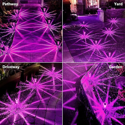 Solar Pathway Lights Gift for Mom 10 Pack Pink Solar Lights Outdoor Waterproof Yard Lighting, LED Stainless Steel Stake for Garden Outside Landscape Lawn Driveway Walkway Path