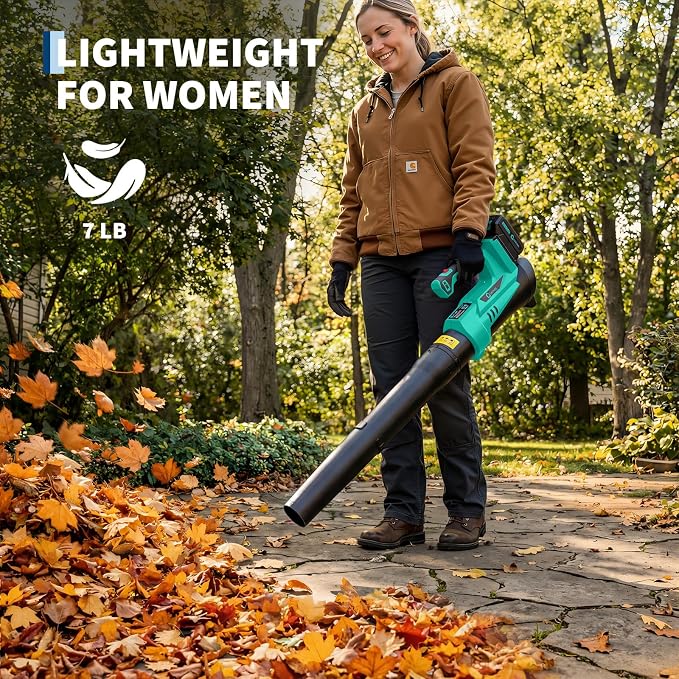 GarveeTech Cordless Leaf Blower - 550CFM & 150MPH, Electric Leaf Blower 2 * 2.0Ah Battery, 20V Blowers Cordless, Lightweight Battery Blowers for Lawn, Patio, Yard, Garden, Outdoor