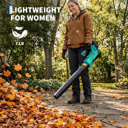 GarveeTech Cordless Leaf Blower - 550CFM & 150MPH, Electric Leaf Blower 2 * 2.0Ah Battery, 20V Blowers Cordless, Lightweight Battery Blowers for Lawn, Patio, Yard, Garden, Outdoor