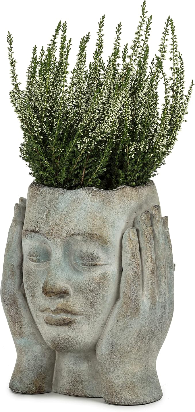 Abbott Collection Head in Hands Planter-9" H
