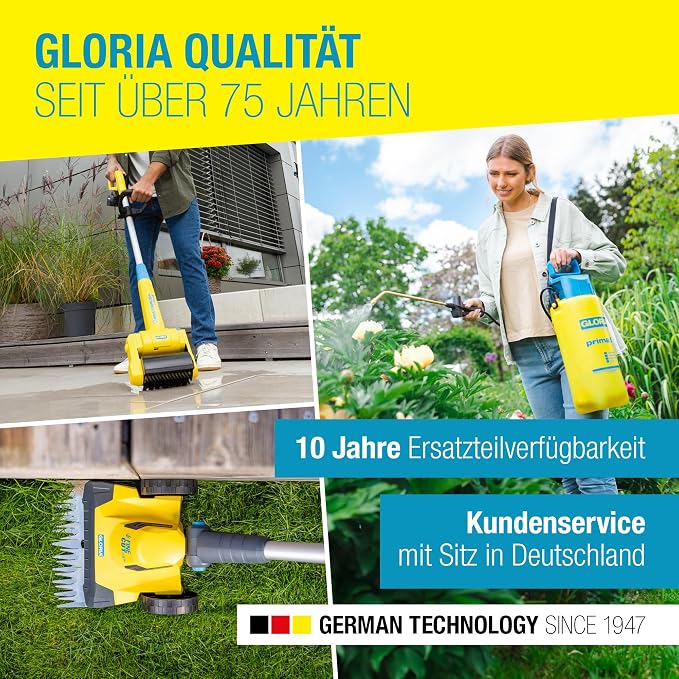 GLORIA battery lawn and edge trimmer FineCut 18V - complement for robotic mower | battery lawn mower/trimmer | 25 cm cutting width | adjustable handle angle |Bosch 18V POWER FOR ALL, without battery