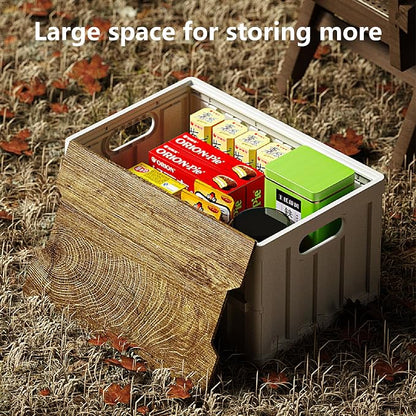 7.93-13.21 gallon large capacity camping folding box storage box organizing box, suitable for home, outdoor camping, car use - black, white, green (White stripes, 16.5x11x8.6)