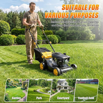 Self Propelled Gas Lawn Mower 16 Inch, 132 cc 4-Cycle Engine, 3-in-1 Rear Wheel Drive Variable Speed Lawn Mower with Mulching, Bagging, Lightweight, Powerful Lawnmower for Garden Yard, Easy Start