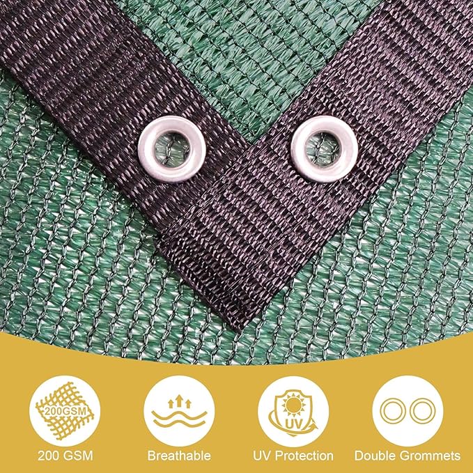 Shade&Beyond 90% Sun Shade Cloth with Grommets, 12' X 16' Pergola Shade Cover Canopy, Mesh Tarp Sun Screens for Patio, Outdoor, Garden, Backyard, Green