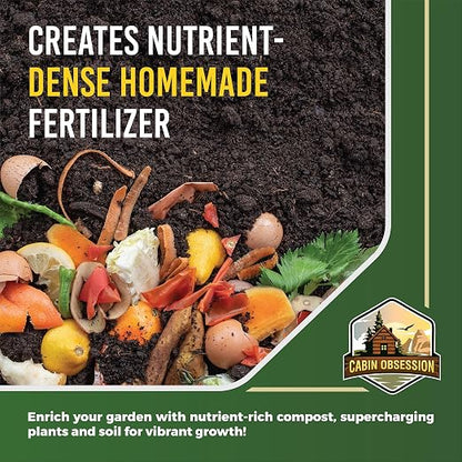 Compost Starter - 100x Concentrated All Natural Compost Accelerator for Countertop Kitchen Bin - Odor-Free, Fast-Acting Microbial Formula - Approximately 73 Scoops