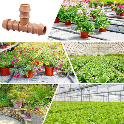 20-Pack Drip Irrigation Barbed Tee Fittings, Fits of 1/2”, 17mm .600” ID Drip Tubing