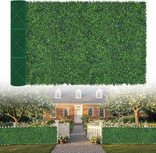 Artificial Boxwood Roll, 72x160 in (80 sqft) UV-Anti Faux Ivy Grass Wall Backdrop for Balcony Privacy, Fake Grennery Wall Decor for Garden, Patio, Backyard