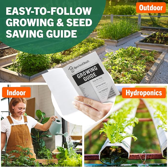 Vegetable, Fruit & Herb Seeds | 44 Individual Packs | 2026 Season | Non-GMO, High Yield - 15,000+ Seeds | Tomato, Cucumber, Corn, Basil and More | for Indoor & Outdoor Garden Planting