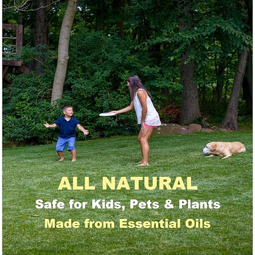 Mosquito & Tick Yard Spray, Natural Essential Oils, 8oz | Kills & Repels Harmful Bugs - Safe for Kids Pets Plants