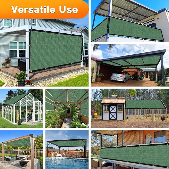 Artpuch Outdoor Pergola Shade Cover 6' X 16' Sun Shade Cloth with Grommets, 90% UV Protection Canopy Patio Privacy Screen (Customized Available) GN107, Green