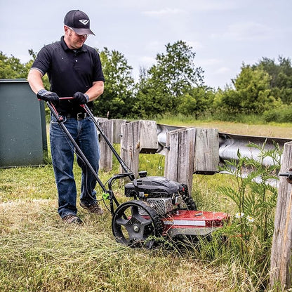 Earthquake Walk Behind String Mower With 160cc Viper 4-Cycle Engine, 22” Cutting Diameter, 14” Never-Go-Flat Wheels, Easy Assembly, Adjustable Handlebar, 40314