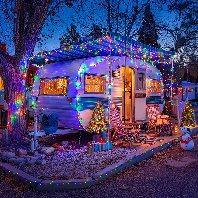 JMEXSUSS 2 Pack Solar Christmas Lights, Total 400 LED 151FT, Multi-Colored | Christmas Lights Outdoor Waterproof, 8 Modes Solar String Lights for Outside Patio Yard Christmas Tree Xmas Decorations