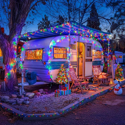 JMEXSUSS 2 Pack Solar Christmas Lights, Total 400 LED 151FT, Multi-Colored | Christmas Lights Outdoor Waterproof, 8 Modes Solar String Lights for Outside Patio Yard Christmas Tree Xmas Decorations