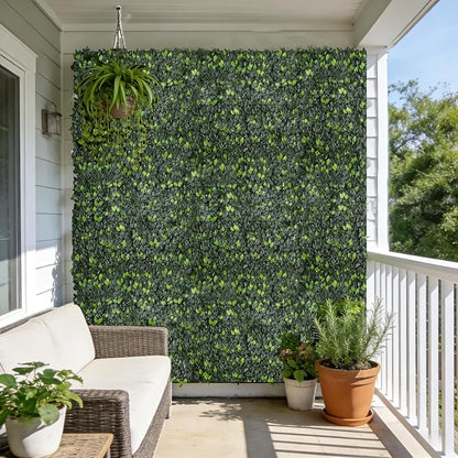 Artificial Grass Wall Panels 8Pcs 10"x10" Greenery Backdrop Fake Hedge Wall Panels Realistic UV-Resistant for Creating Privacy barriers on Balconies, patios, and backyards