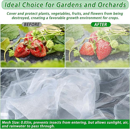 2 Pack Garden Netting for Raised Beds, 6x3 FT Mesh Plant Covers with Drawstring for Garden Protection, Raised Bed Bird Netting Pest Barrier Screen for Protecting Vegetables Fruits Flowers Crops