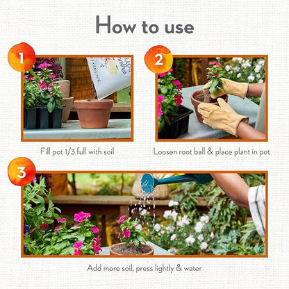 Whitney Farms Organic Potting Soil - Natural Indoor and Outdoor Container Mix, Organic Potting Soil for Vegetables, Herbs and Flowers, Feeds Plants up to 2 Months, 16 qt.