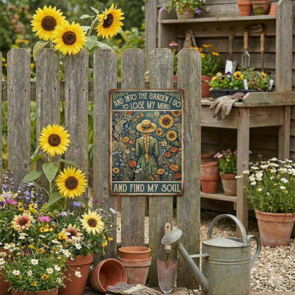 Garden Decor Sign Into the Garden I Go Floral Wall Art | Nature Lovers • Patio Yard Display • Garden Theme • Vintage Cottage Style • UV Printed • 8x12 Inch