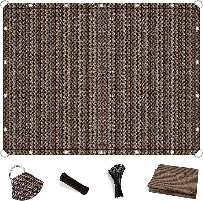 Shade&Beyond 90% Sun Shade Cloth with Grommets & D-Ring Eyelets, Pergola Replacement Shade Cover Canopy Privacy Screen for Outdoor Patio Garden (We Customized)