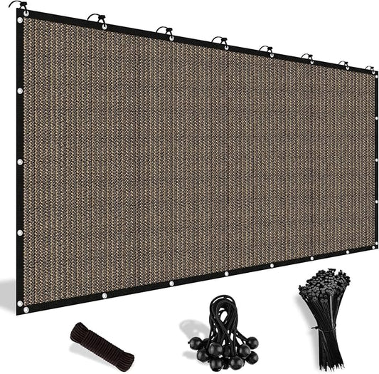 Shade&Beyond 90% Sun Shade Cloth with Grommets, 10' X 16' Pergola Shade Cover Canopy, Mesh Tarp Sun Screens for Patio, Outdoor, Garden, Backyard, Mocha