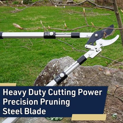 Tree Trimmer Loppers - Double Ratcheting Bypass Pruners - Extendable 26" - 40" Long Handles - Loppers for Tree Trimming Heavy Duty by Kings County Tools