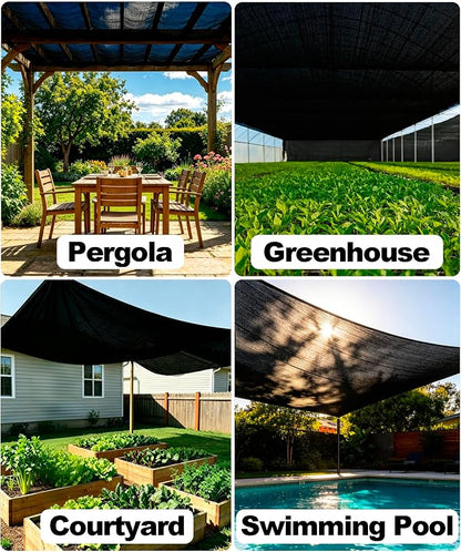 Black Sun Shade Cloth for Garden, 90-95% Sunblock Shade Mesh Tarp 3 x 6FT | Shade Cover for Plants, Greenhouse, Vegetables, Patio, Car Cover, Pergola Cover, Canopy, Backyard, Lawn, and Outdoor Use