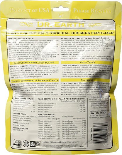 Dr. Earth 749688750646 75064 1 lb 5-4-6 MINIS Exotic Blend Palm, Tropical and Hibis, 1