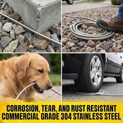 Bionic Steel PRO 50 Ft Metal Garden Hose with Brass Nozzle | Water Hose Made from Heavy Duty 304 Stainless Steel, Flexible, Lightweight, Brass Fittings, Non Kinking, 500 PSI