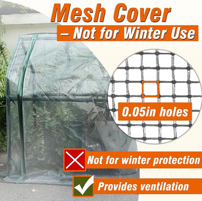 Gardzen Mini Greenhouse with Zipped Mesh Cover, Steel Frame Portable Outdoor Greenhouse, Enhanced Ventilation, Ideal for Spring, Summer & Fall 36.2"(L) x36.2(W) x59.5(H)