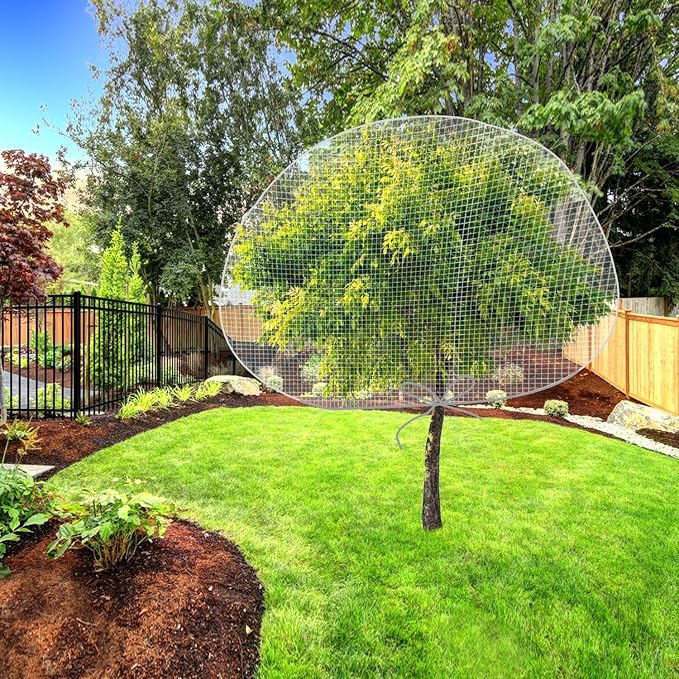 Alpurple 6.5 x 8.2 Feet Insect Bird Barrier Netting Mesh with Drawstring -Garden Bug Netting Plant Cover for Protect Plant Fruits Flower from Insect Bird Eating
