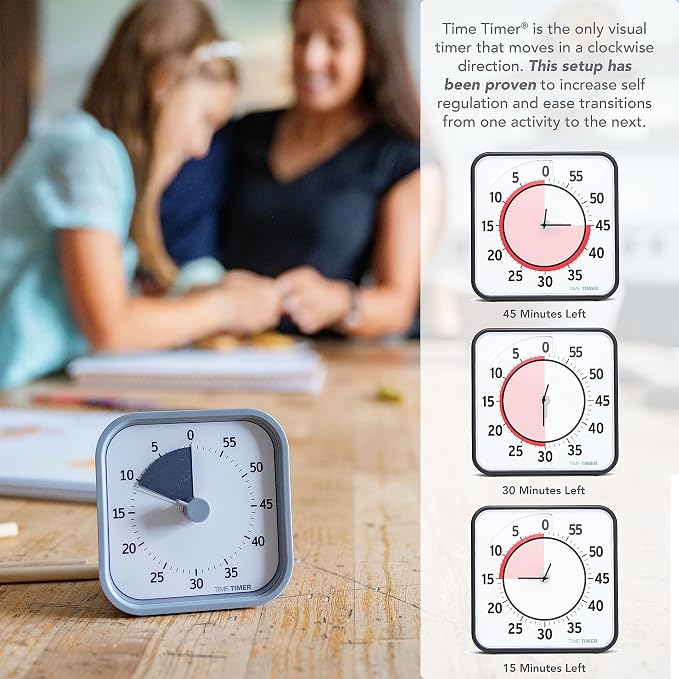 Time Timer MOD 60-Minute Visual Timer, Home Edition, Silent Operation, Study Tool for Homeschool and Office Use (Pale Shale)