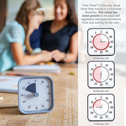 Time Timer MOD 60-Minute Visual Timer, Home Edition, Silent Operation, Study Tool for Homeschool and Office Use (Pale Shale)