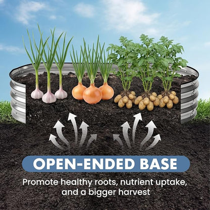 DUMOS Galvanized Raised Garden Bed, 6x3x1ft Outdoor Metal Planter Box, Heavy-Duty Planter Raised Bed for Vegetables Herbs Flowers, Oval Rustproof Flower Beds for Backyard Patio, Open Bottom