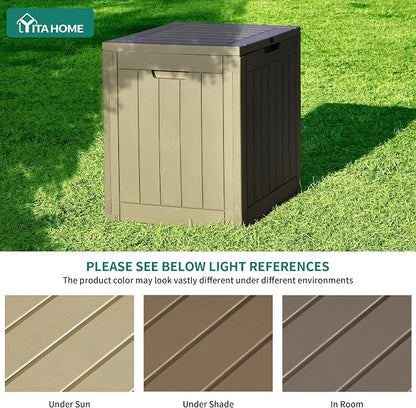 YITAHOME 30 Gallon Deck Box Outdoor Storage Box | Waterproof Resin Package Delivery and Storage Box with Lockable Lid for Patio Furniture Cushions, Pool Accessories, Garden