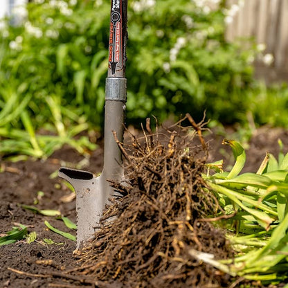 Root Slayer 23311 Perennial Garden Shovel, Fiberglass Shaft, Red