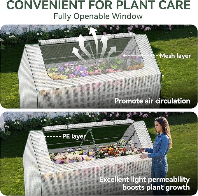 Raised Garden Bed with Self-Watering System, 6x3x2 ft Elevated Planter Boxes Outdoor with PE Cover, Galvanized Raised Beds for Gardening,Vegetables,Flowers, Backyard, Patio