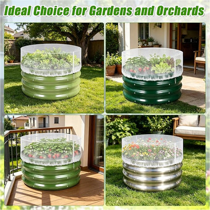 2 Pack Garden Netting for Raised Beds, 2x2FT Round Raised Garden Bed Plant Covers Protection Nets, Fine Mesh Bird Netting Pest Barrier Screen with Drawstring for Protecting Vegetables Fruits Crops