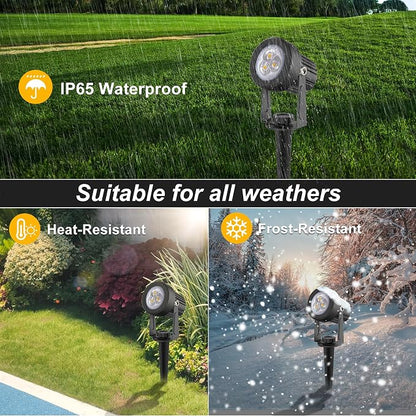 Solar Spot Lights Outdoor, 2 Pack Solar Landscape Spotlights IP65 Waterproof 9.8ft Cable, Auto On/Off Outdoor Wall Lights for Garden Yard Driveway Porch Walkway Pool (3000K Warm White)