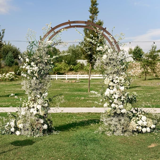 Outvita 7Ft Wooden Garden Arbor Arch, Wood Arbor Trellis, Pergola Archway for Wedding Ceremony Decoration Pergola Plant Climbing Rose Vines Lawn Courtyard Patio Reddish Brown