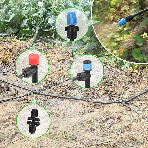 250FT Drip Irrigation Kit – 2026 New Quick-Connect Micro Irrigation System with 1/4'' 1/2'' Tubing (177FT (46FT 1/2 Inch+131FT 1/4 Inch)