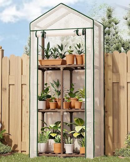 Bamworld Greenhouse 3-Tier Stand with PE Cover for Seedling Gifts for Women