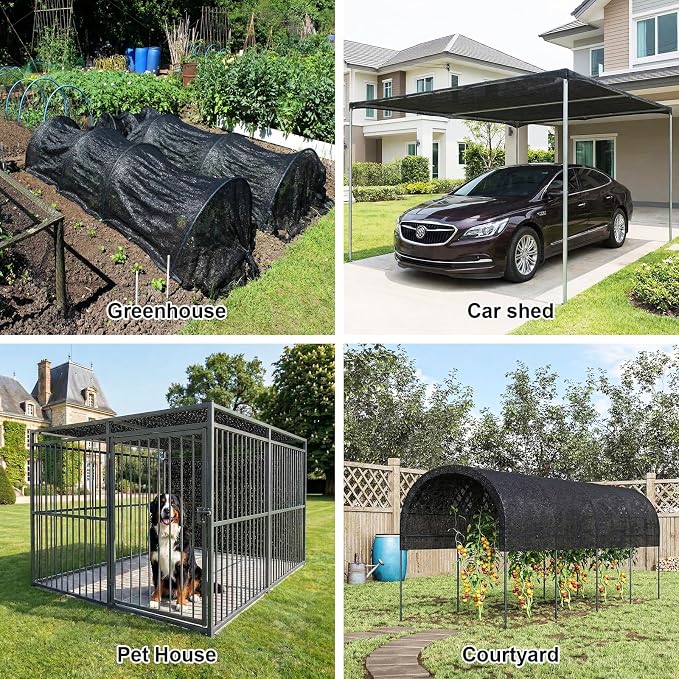 Artpuch 70% Black Garden Shade Cloth Roll for Plants, Sun Shade Cover Fabric Roll with UV Block Shades Netting Mesh Privacy Fence Screen for Greenhouse, Backyard, Patio, 5'10" x 100 FT