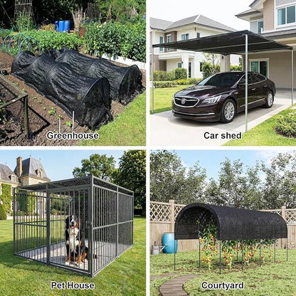 Artpuch 70% Black Garden Shade Cloth Roll for Plants, Sun Shade Cover Fabric Roll with UV Block Shades Netting Mesh Privacy Fence Screen for Greenhouse, Backyard, Patio, 5'10" x 100 FT